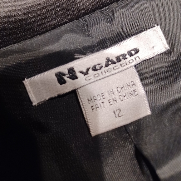 Nygard Collection Black Cowl Collar Pea Coat with Black beading design on lapel - Picture 14 of 15